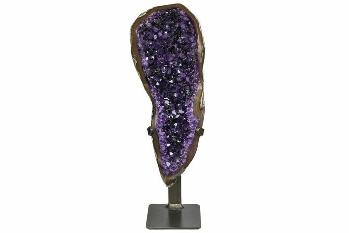 Amethyst Geode Section With Metal Stand - Uruguay #152213
